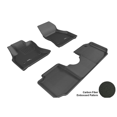 3D Maxpider FIAT 500L 2014 KAGU BLACK R1 R2 Floor Mat L1FA00401509
